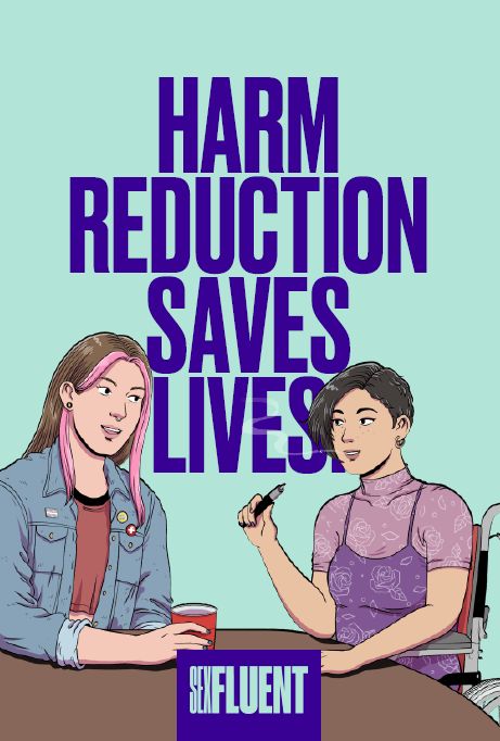 Harm reduction saves lives postcard image