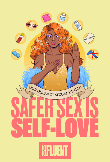 Safer sex is self-love postcard image