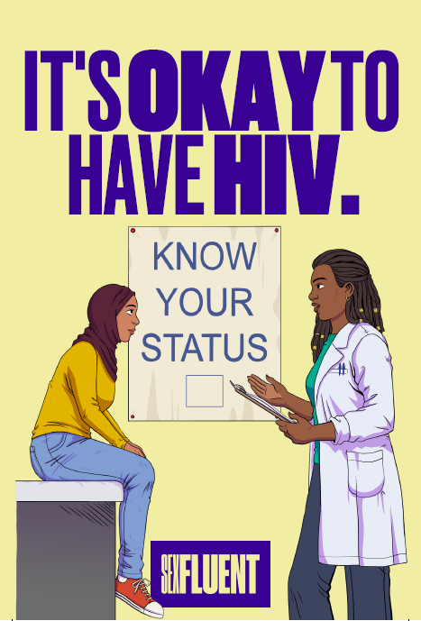 It's okay to have HIV postcard image